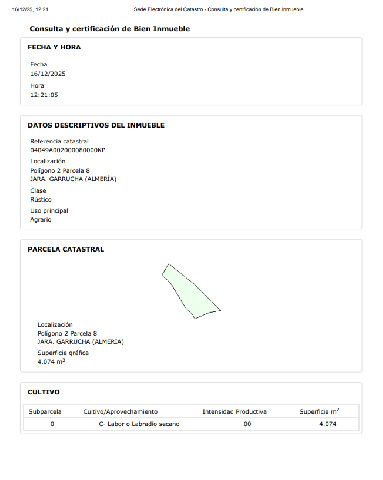 Imagen 2 Inmueble 299386 - Solar Rústico en venta en Garrucha / En el campo de la Jara, a 5 minutos de la población.