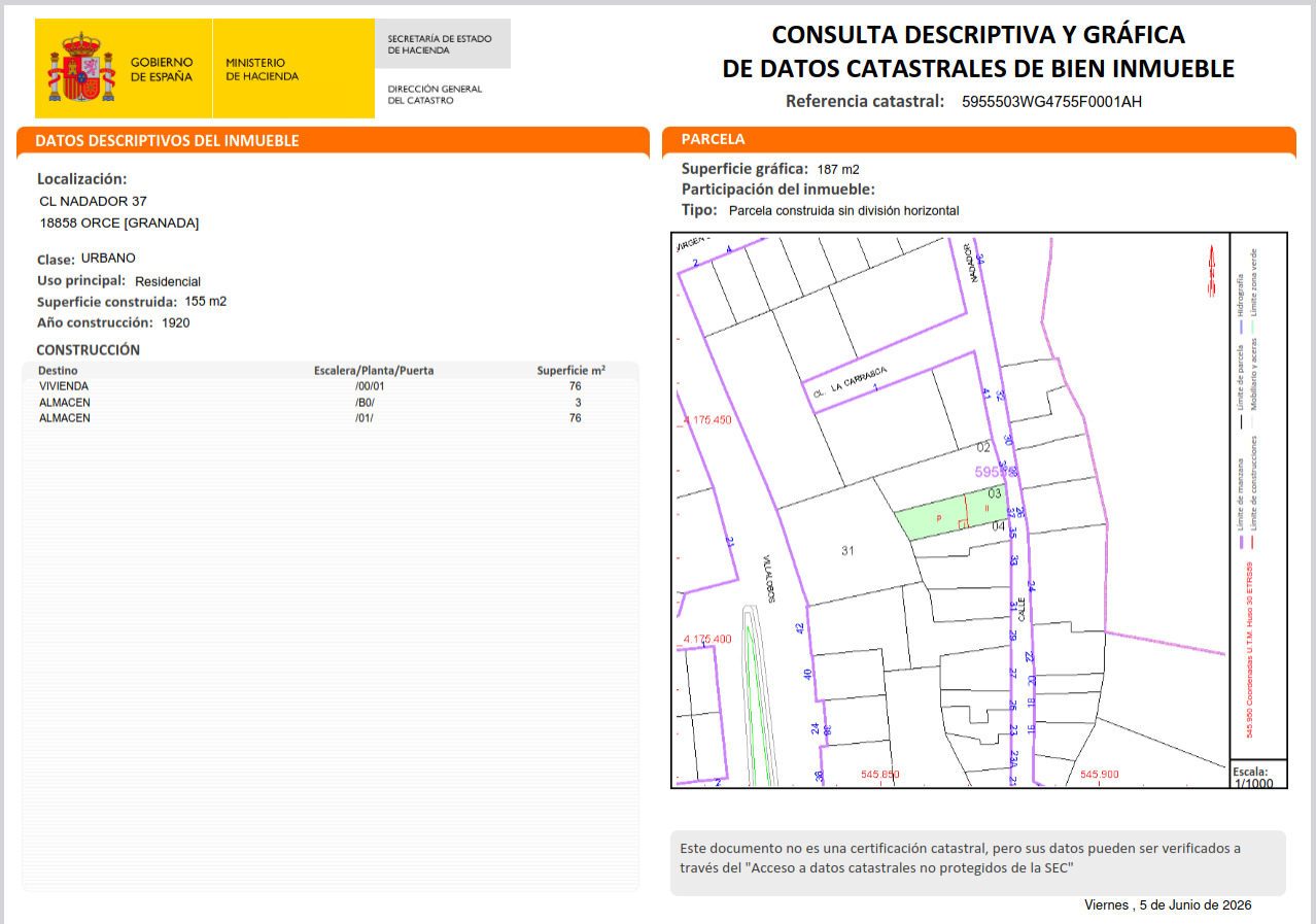 Imagen 4 Casa Rústica en venta en Orce / Centro.Junto a la Ermita