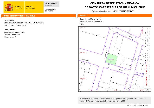 Imagen 3 Inmueble 306753 - Solar Urbano en venta en Benavites / A lado de la cancha cubierta de balonmano y baloncesto