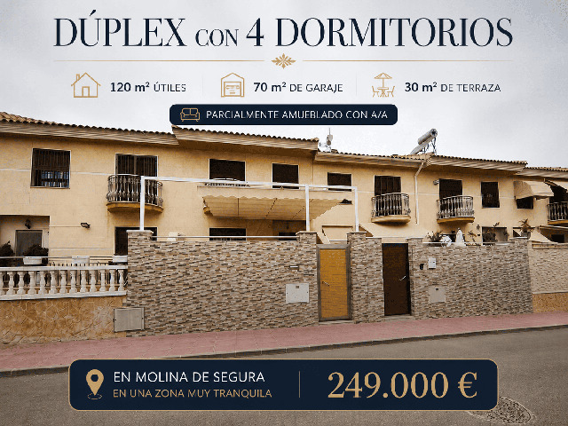 Imagen 1 Inmueble 304296 - Dúplex en venta en Molina De Segura / Calle Londres, cerca de la piscina cubierta 
