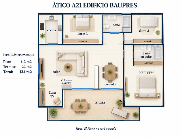 Imagen 24 Inmueble 305873 - Ático en venta en Altea / Ático en Mascarat, Altea, con vistas al mar y al puerto