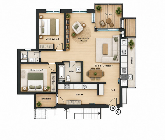 Imagen 3 Inmueble 305691 - Piso en venta en Donostia-San Sebastián / Aiete - Pº de Morlans - Donostia