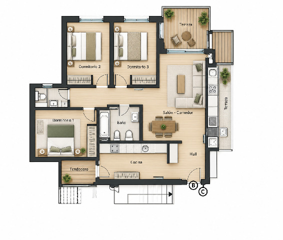 Imagen 5 Inmueble 305691 - Piso en venta en Donostia-San Sebastián / Aiete - Pº de Morlans - Donostia