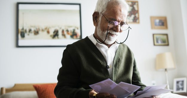 An elderly Indian man at the retirement house